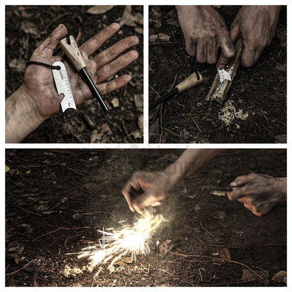 Outdoor Magnesium Fire Starter Ferro Rod Flint Stone with Ruler Camping Api Batu Emergency Survival Spark Lighter