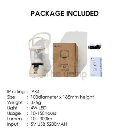 Mobi Garden Super Bright 3 Color Mode Stepless Dimming LED Hanging Table Lamp Camping Light Outdoor USB Hiking Fishing