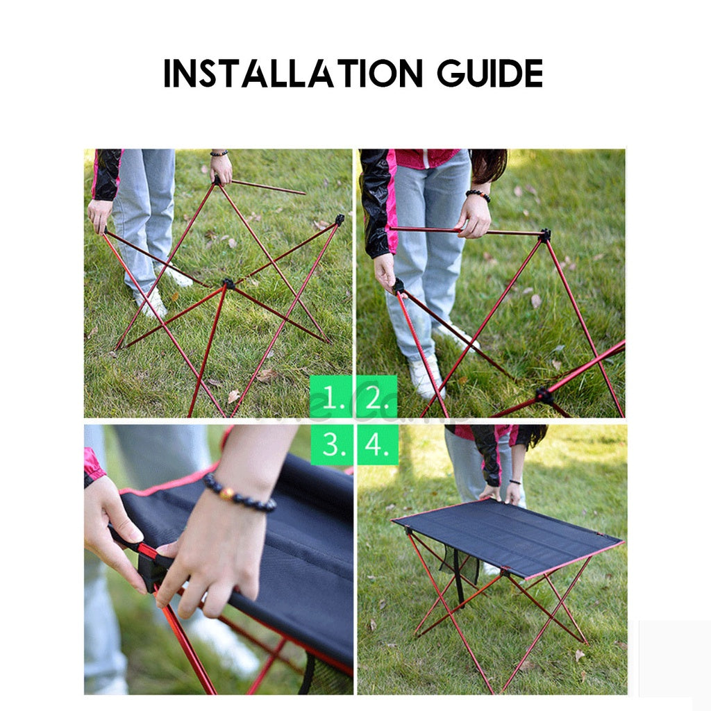 Outdoor Folding Aluminium / Cloth Camping Table Portable Small Compact Foldable Picnic BBQ Egg Roll Chair Flysheet Rope