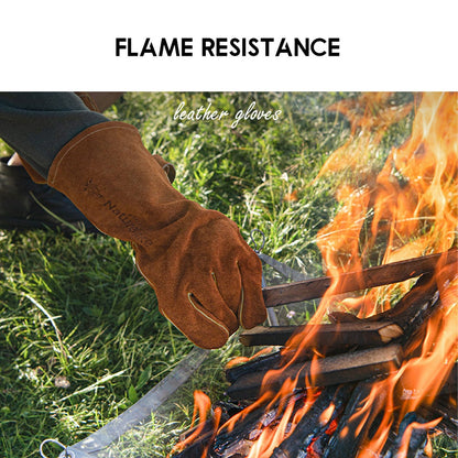 Naturehike Leather Glove Flame Retardant Resistant Heat Insulation Camping BBQ Oven Anti Scald Tent Flysheet Pole Nail