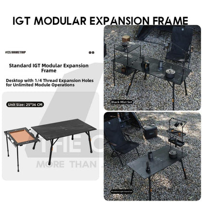 Shinetrip 4 Fold Table Adjustable Height Aluminium Alloy 1 piece Design Tactical Side Expansion IGT Panel A599