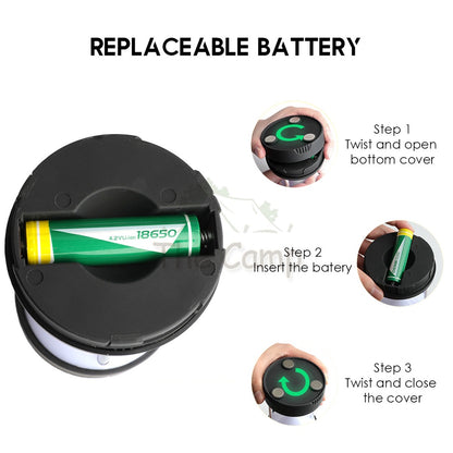 Outdoor Solar LED Lantern Light Daylight High Brightness USB Rechargeable Type C Magnet Base Camping Hiking Fishing