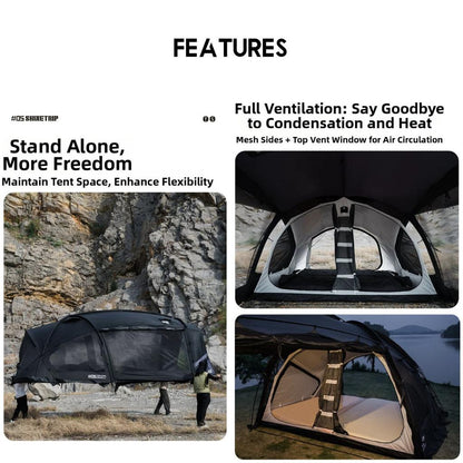 Shinetrip Conqueror Tunnel Tent 7 series Aluminium 70D Premium Nylon Fabric PU3000mm 17m2 Khemah A603