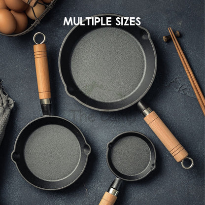 Cast Iron Skillet Grill Pan Frying Egg Pan Non Stick Square Steak Pan Camping Picnic No Coating Silicone Handle Grip