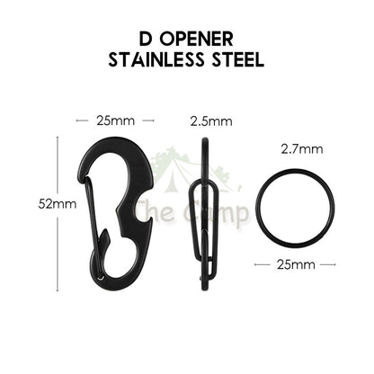 Carabiner D Shape S Shape Aluminium Stainless Steel Buckle Clip Key Chain Outdoor Camping Paracord Spring Keyring Hook