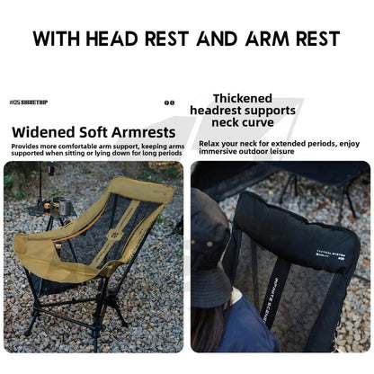 Shinetrip Swinging Chair Adjustable Height Headrest Armrest Outdoor Camping Rocking Kerusi Healing Highback A598