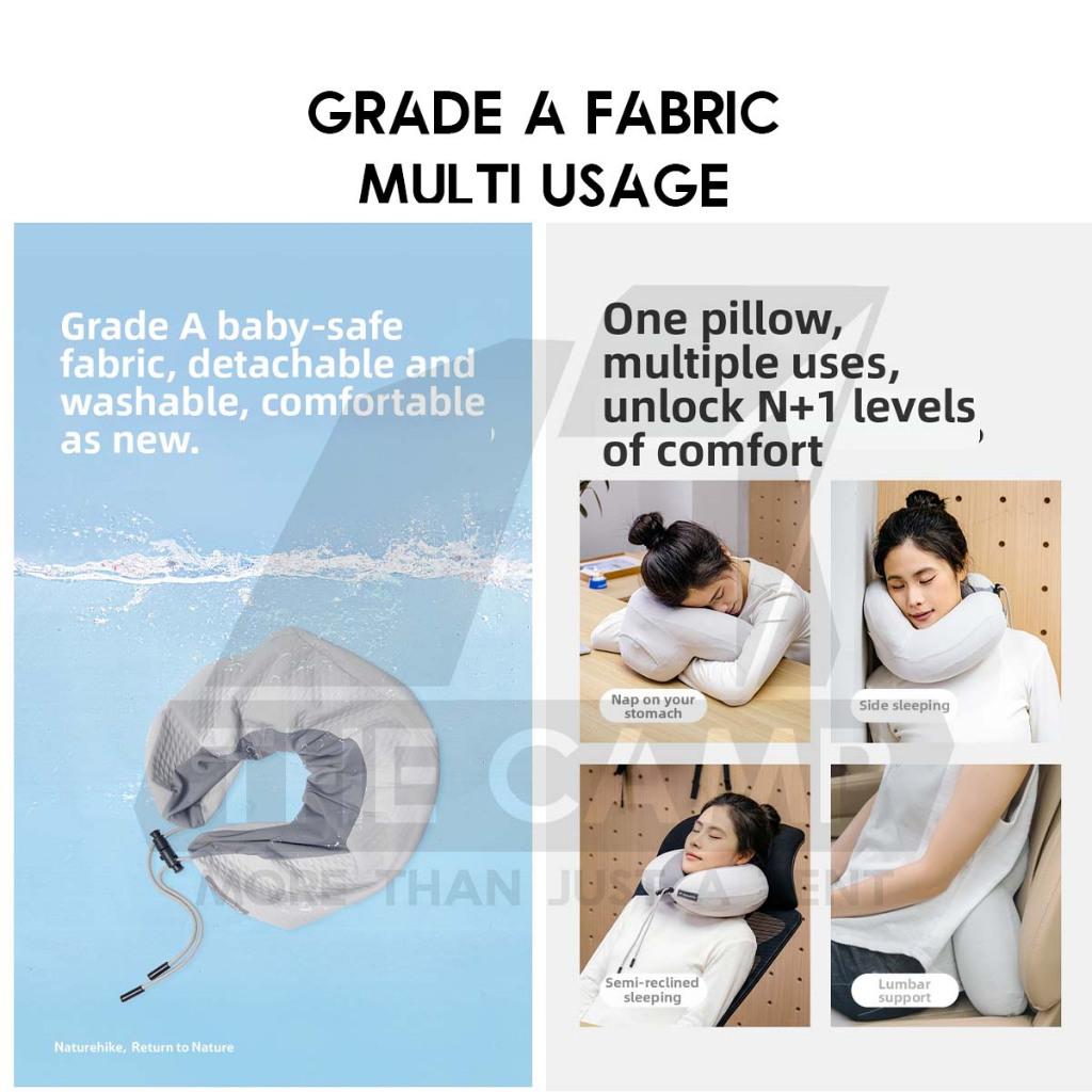 Naturehike Air Neck Pillow with 3D Shoulder Back Support Travel Bantal Leher Kereta Bantal Travel U Shape CNK2550WS040
