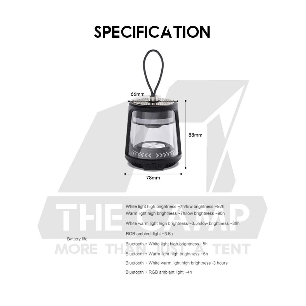 Blackdog Bluetooth Speaker Light ZM046 Multipurpose Rechargeable Lamp Outdoor Camping Lampu Terang CBD2550ZM046