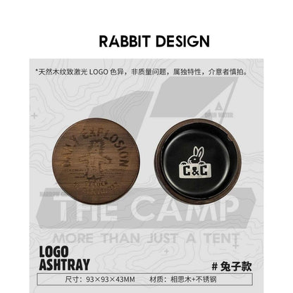 CC Wooden Ashtray Wood + Stainless Steel Laser Printing