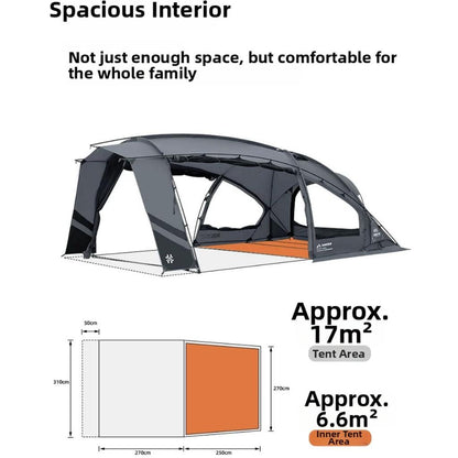 Shinetrip Conqueror Tunnel Tent 7 series Aluminium 70D Premium Nylon Fabric PU3000mm 17m2 Khemah A603