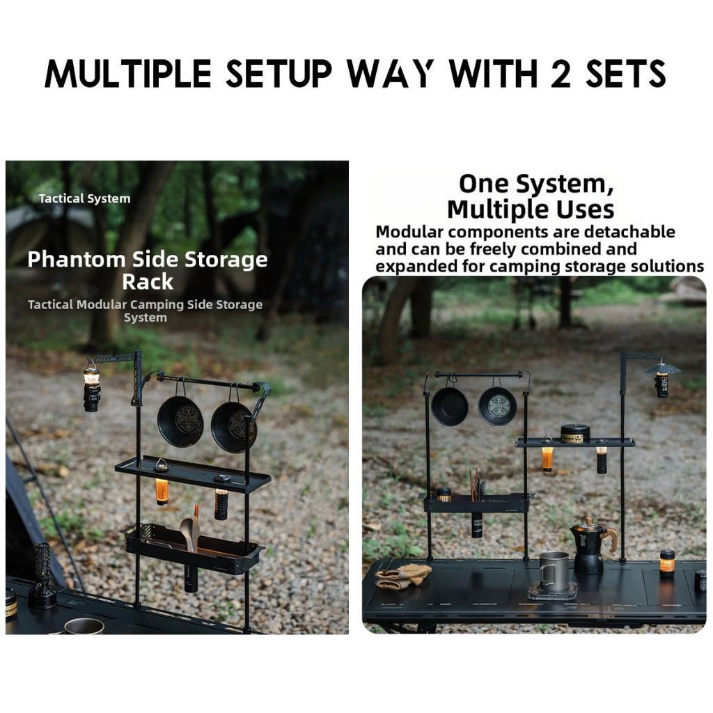 Shinetrip Table Side Rack Shelf Tray Panel Unigrip Lamp Light Pole Hanger Camping Meja Accessories A594 A567