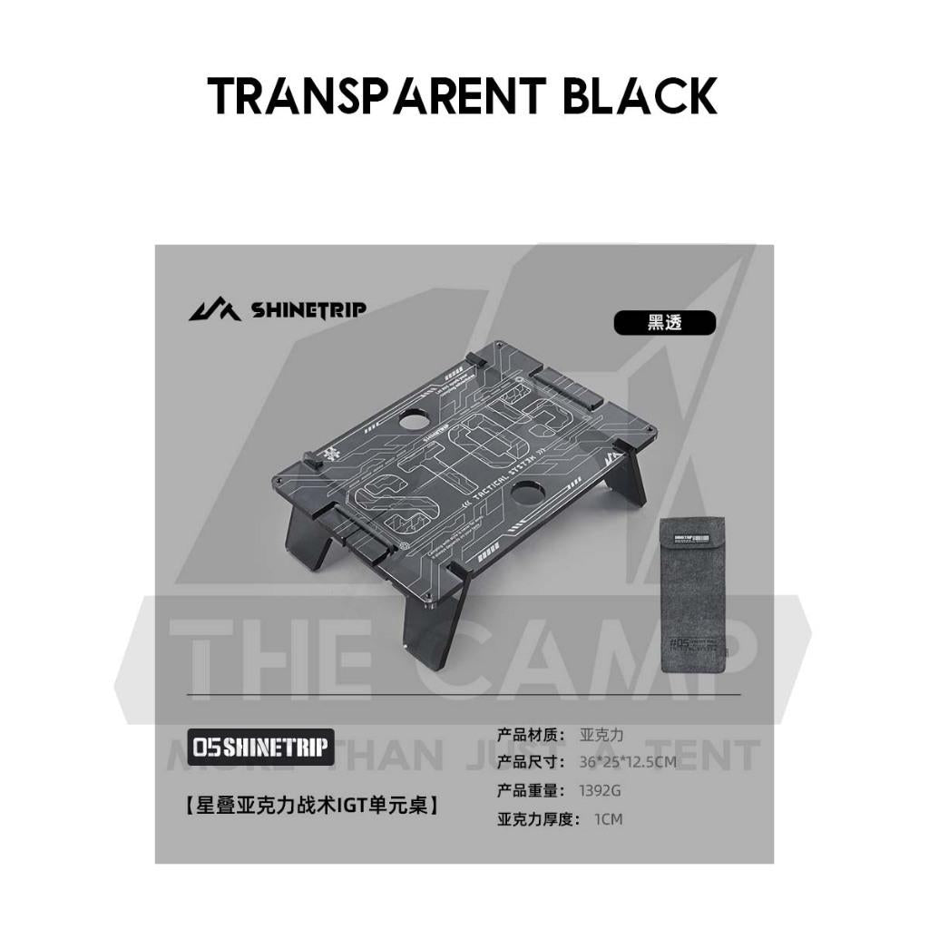 Shinetrip Arcylic IGT Panel / Stool Coffee Table Tactical Style Module Expansion Light Lamp Transparent Black Meja A568