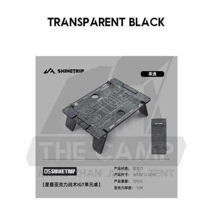 Shinetrip Arcylic IGT Panel / Stool Coffee Table Tactical Style Module Expansion Light Lamp Transparent Black Meja A568