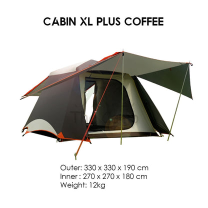 Vidalido Camping Cabin Tent Plus XL Automatic Setup Large Space 2 3 4 People Quick Fast Silver Coated Rainproof UPF50+