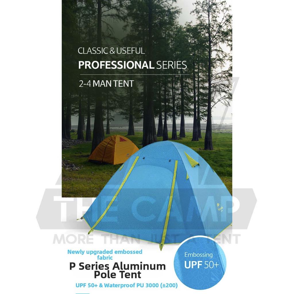 Naturehike P Series Tent 3 Person 2pax 3pax Waterproof Ultralight Hiking UPF50 Outdoor Camping Khemah NH18Z033-P