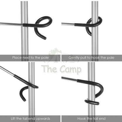 Camping 2-way Lamp Hanger Multipurpose Hook Aluminum Alloy Post Tent Pole Lantern Light Holder Portable Anti Slip