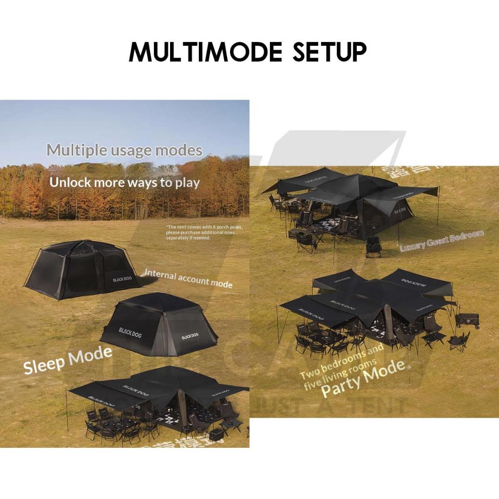 Blackdog ShanTing 12.8 Manual Tent Easy Set Up Outdoor Camping Fly Sheet Extension Black Coating PU5000 CBD2450WS050