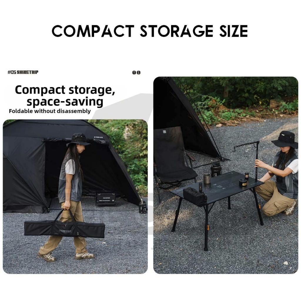 Shinetrip 4 Fold Table Adjustable Height Aluminium Alloy 1 piece Design Tactical Side Expansion IGT Panel A599