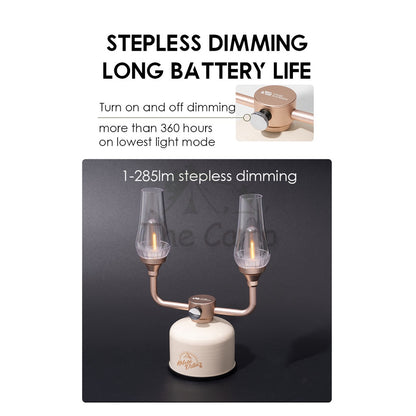 Mobi Garden Double Retro Lantern Stepless Dimming LED Standing Table Lamp Camping Light Outdoor USB Hiking Fishing