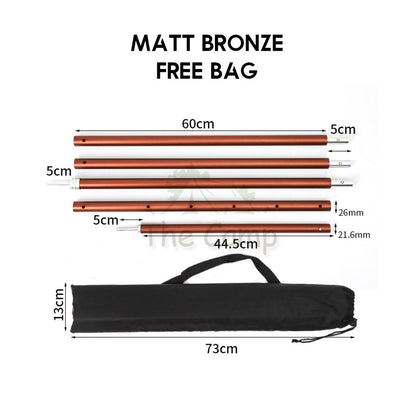 Camping Flysheet Tarp Adjustable Pole 26mm 2mm Heavy Duty Rod Tent Aluminium Long 2.8m Stand Awning Canvas Canopy Tiang