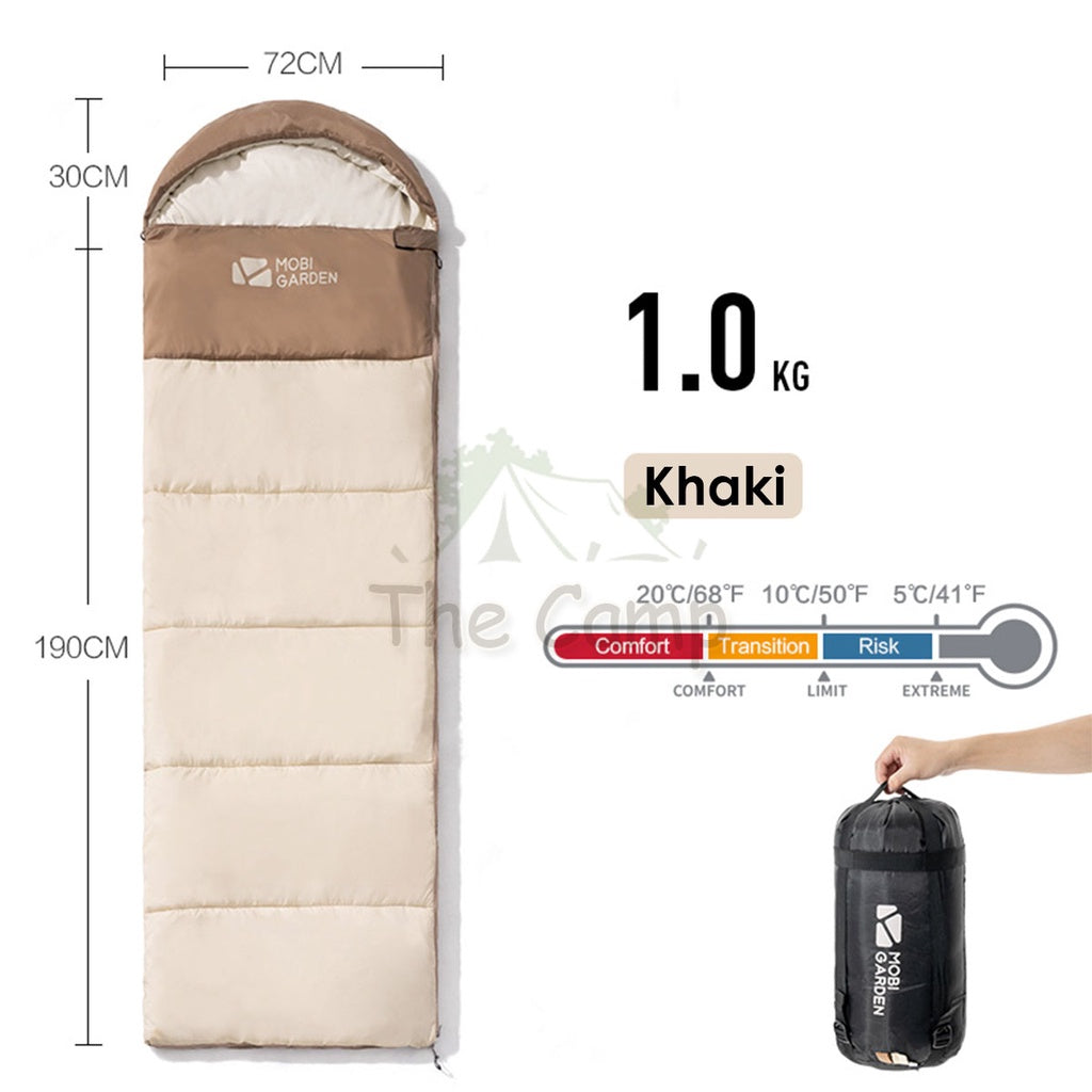 Mobi Garden Sleeping Bag with Hood Ultralight Portable Outdoor Camping Hiking Light Weight Naturehike