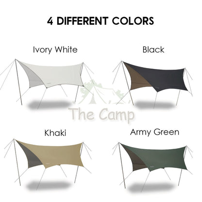 VIDALIDO Butterfly Tarp Flysheet Small Silver Coating Black Coated Camping Waterproof Shelter Tent Awning