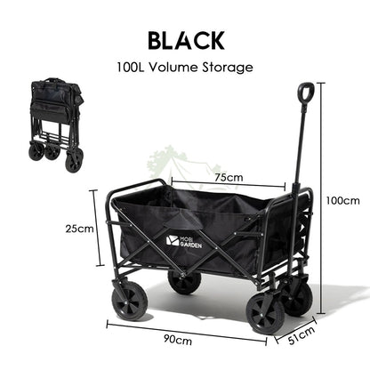 Mobi Garden Camping Portable Trolley Wagon 100L Litre Fast Easy Folding Cart Line Collaboration Outdoor Gear Naturehike