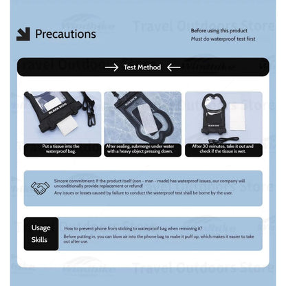 Blackdog Mobile Phone Waterproof Bag Touchable Screen Dry Bag Diving Floating 20m 50m IPX8 CBD2652006011
