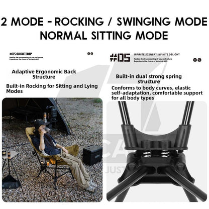 Shinetrip Swinging Chair Adjustable Height Headrest Armrest Outdoor Camping Rocking Kerusi Healing Highback A598