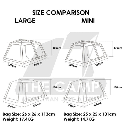Vidalido Vicore Automatic Tent Large Mini Black White Camping Flysheet Pole Chair Table Rope Bag Rack Bed Mattress Sleep