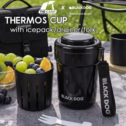 Blackdog Thermos Cup Double Layer Cup For Fruit Coffee Ice Pack Fork Keep Warm Cold Outdoor Camping Picnic CBD2650CF013