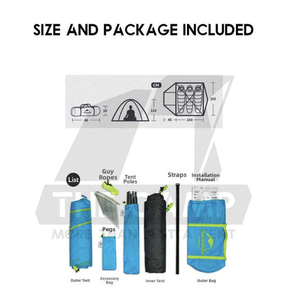 Naturehike P Series Tent 3 Person 2pax 3pax Waterproof Ultralight Hiking UPF50 Outdoor Camping Khemah NH18Z033-P