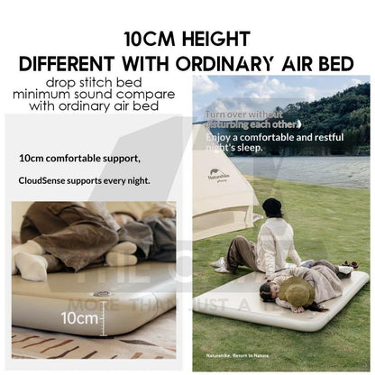 Naturehike Drop Stitch Air Bed Mattress 10cm with Electric Pump Joinable Silent Tilam Outdoor Camping CNK2550WS039