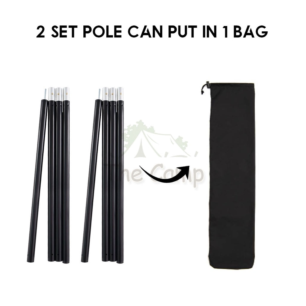 Camping Flysheet Tarp Pole 32mm Heavy Duty Fixed Rod Tent Aluminium Long 2.8m Stand Awning Canvas Canopy Tiang