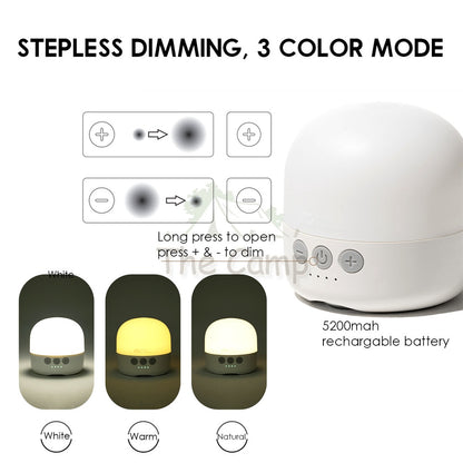 Mobi Garden Magnetic 3 Color Mode Stepless Dimming LED Hanging Table Lamp Camping Light Outdoor USB Hiking Fishing