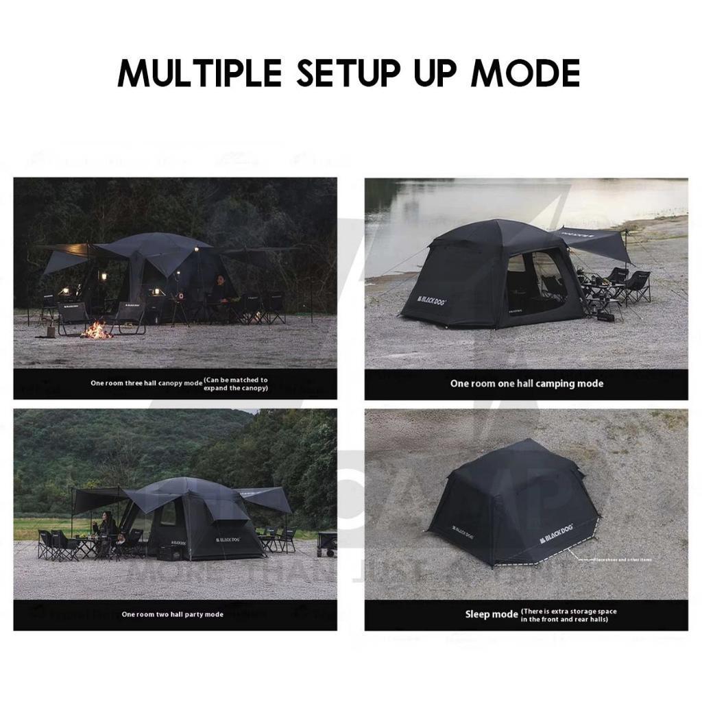 Blackdog ShanTing 6.8 Manual Tent Easy Set Up Outdoor Camping Fly Sheet Extension Black Coating PU5000 CBD2450WS050