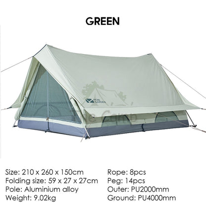 Mobi Garden Era 150 Tent Large Space 2 3 4 People Quick Fast Rainproof Outdoor Camping Browns Naturehike