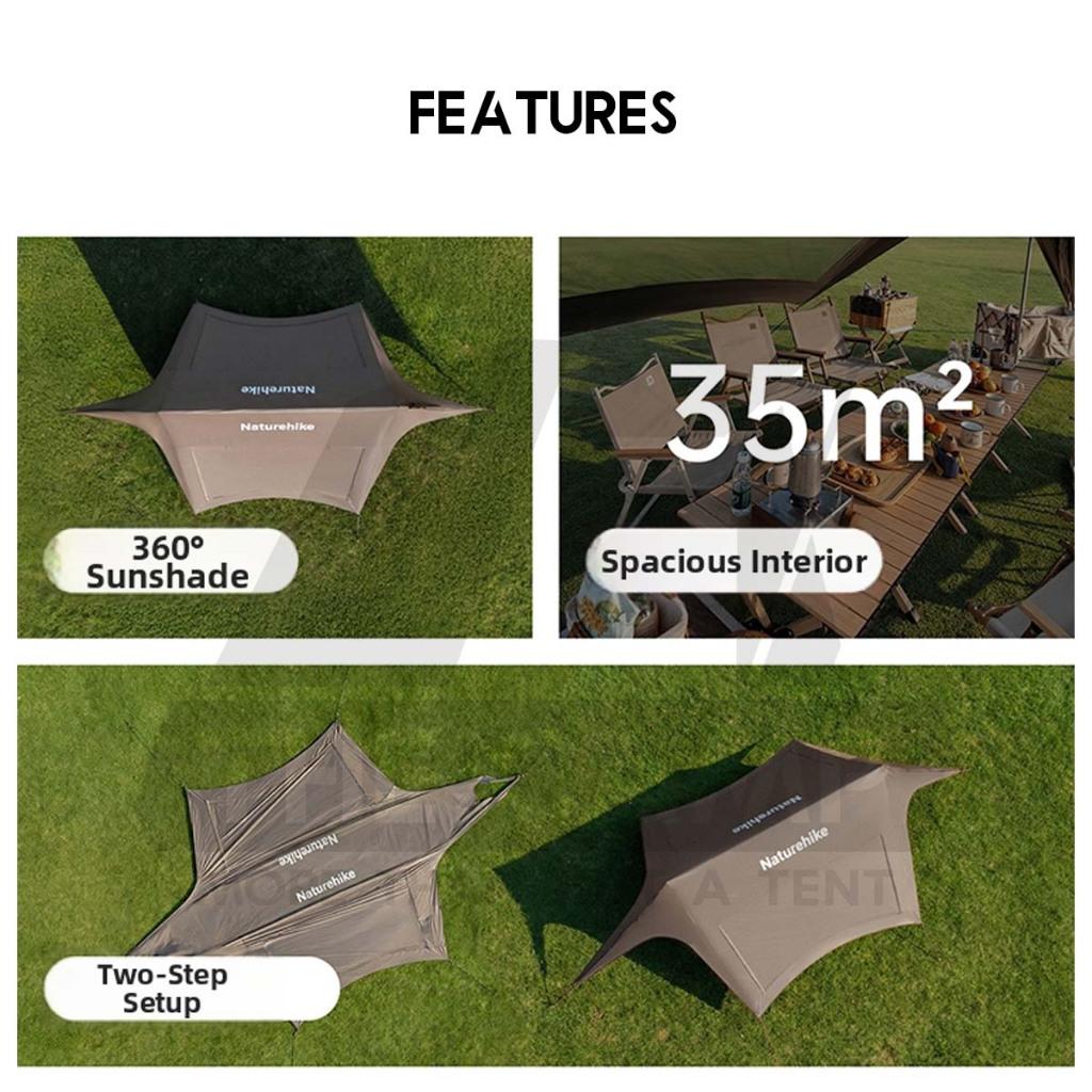 Naturehike Cloud Skies PRO 860 960 Tarp Flysheet TiBlack Coating Outdoor Camping Waterproof Awning Mesh CNK2650WS023