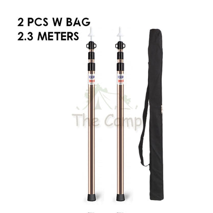 Camping Adjustable Rod for Flysheet Tarp Tent Camp Bag Hiking Family 2.3 3.0 2 3 m Support Pole with Bag Retractable
