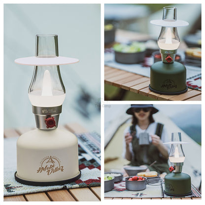Mobi Garden Retro Lantern Stepless Dimming LED Standing Table Lamp AA Battery Camping Light Outdoor USB Hiking Fishing