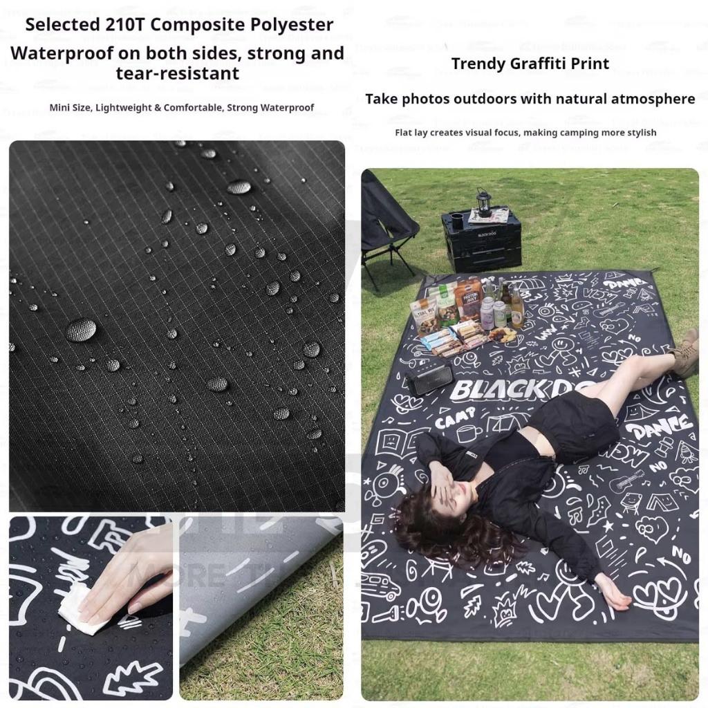 Blackdog Remax Ultralight Mat Carpet Picnic Black Cute Portable Waterproof Outdoor Hiking Camping CBD2650WS014