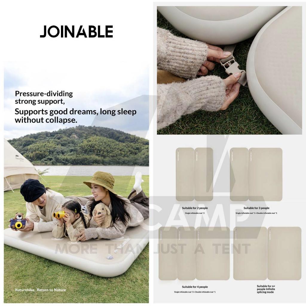 Naturehike Drop Stitch Air Bed Mattress 10cm with Electric Pump Joinable Silent Tilam Outdoor Camping CNK2550WS039