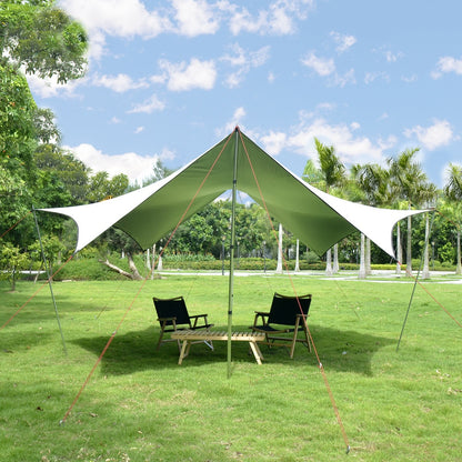 VIDALIDO Monster Tarp Flysheet Silver Coating Black Coated Camping Waterproof Shelter Tent Awning