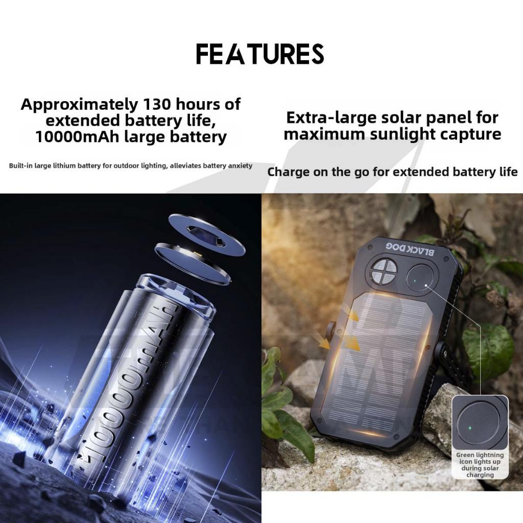 Blackdog Solar Light ZM047 Multipurpose 10000mah Rechargeable Battery Outdoor Camping Lampu Terang CBD2550ZM047