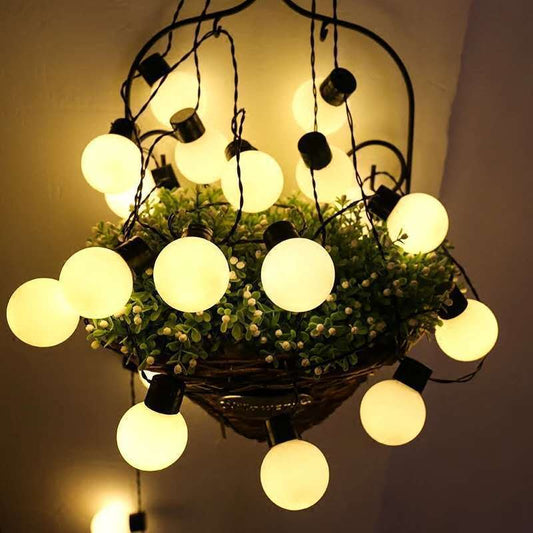 Outdoor LED Fairy Big Light Bulb 5cm Ball String USB Battery Solar 5m 8m Camping Wedding Party Decoration Waterproof