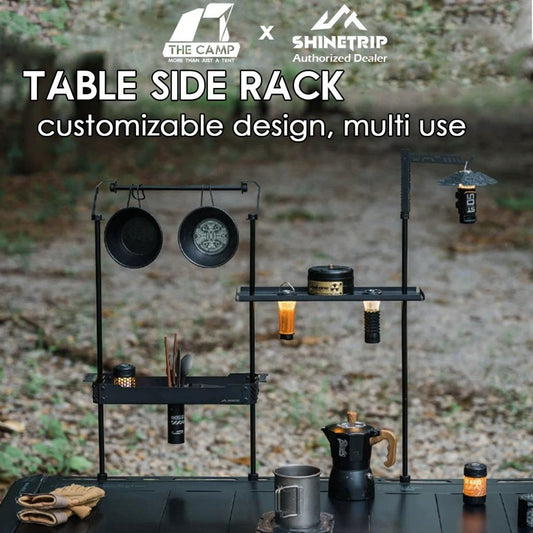 Shinetrip Table Side Rack Shelf Tray Panel Unigrip Lamp Light Pole Hanger Camping Meja Accessories A594 A567