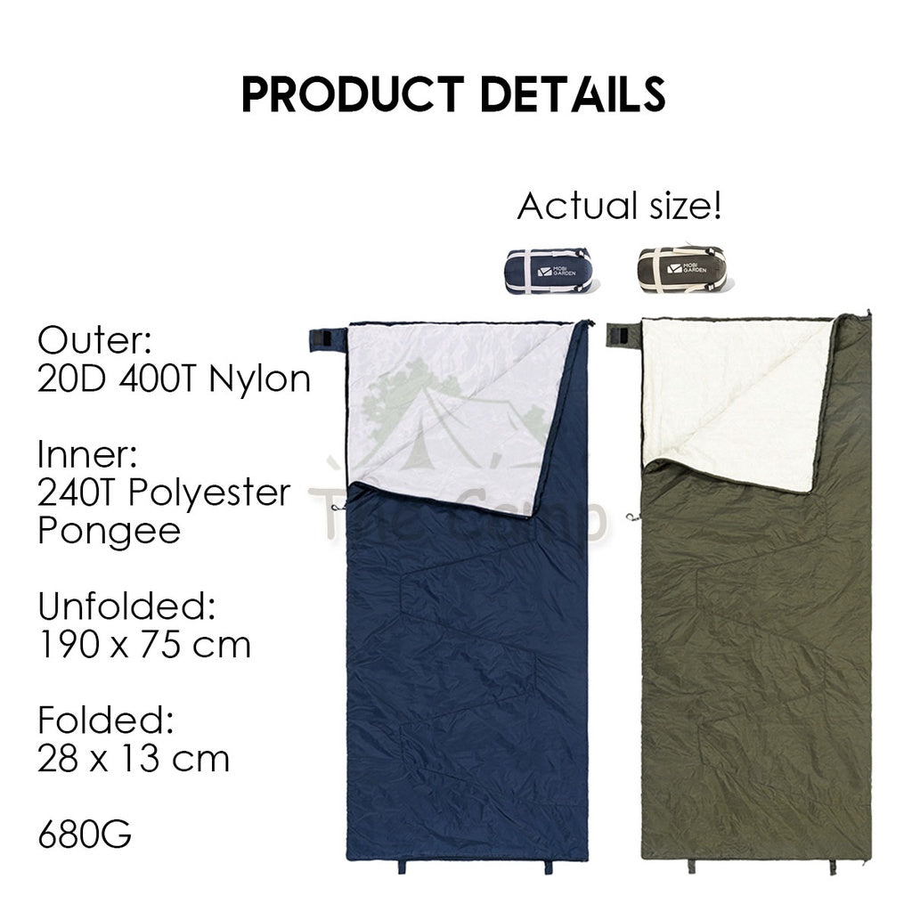 Mobi Garden Envelope Sleeping Bag Ultralight Portable Outdoor Camping Hiking Light Weight Naturehike