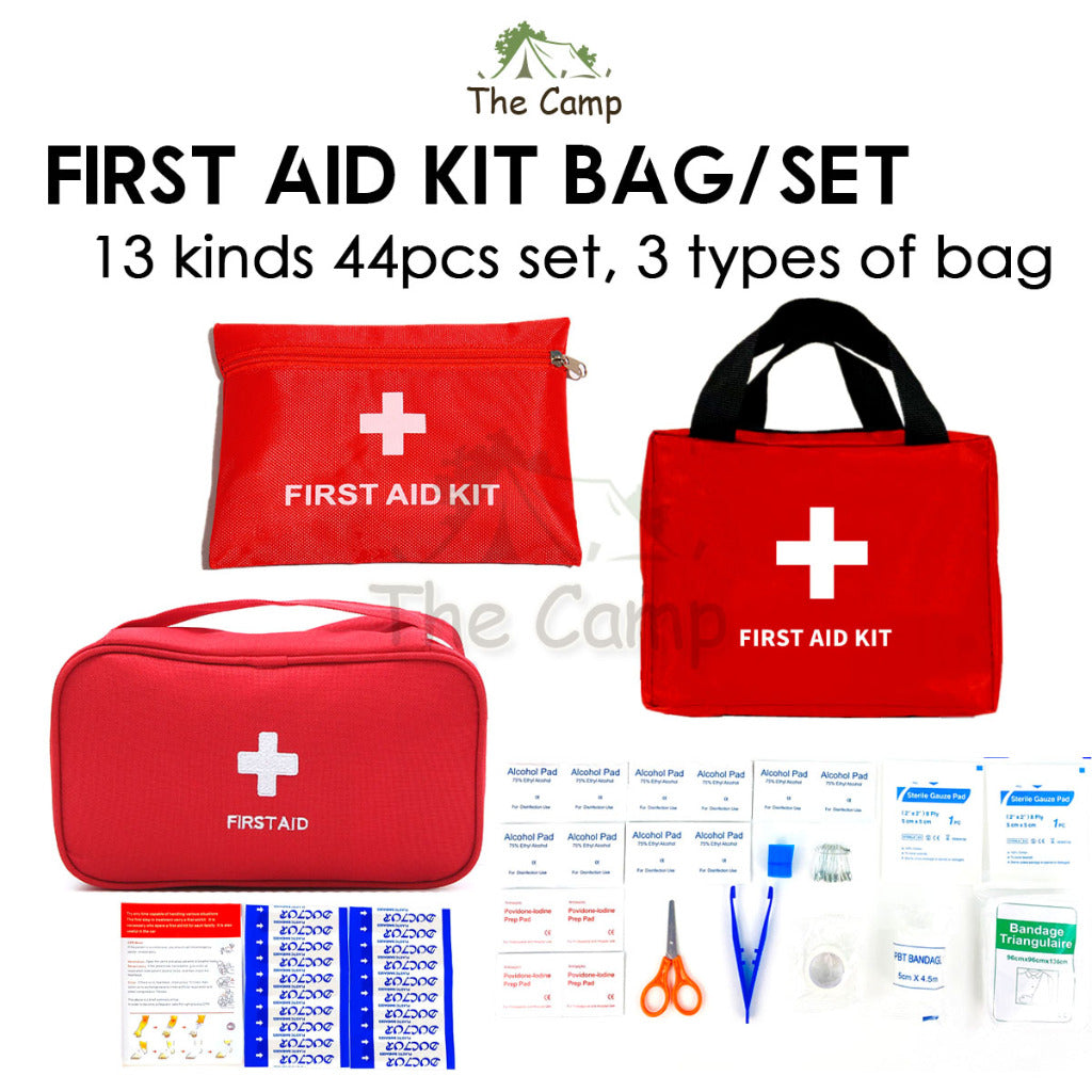 First Aid Kit Set 44pcs 13 Kinds Emengency Kit Outdoor Rescue Travel Portable Medical Survival Treatment Sling Carry Bag