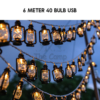Outdoor LED Fairy Light Bulb Kerosene Solar Design Ball String USB Battery 5m 6m Camping Wedding Decoration Xmas