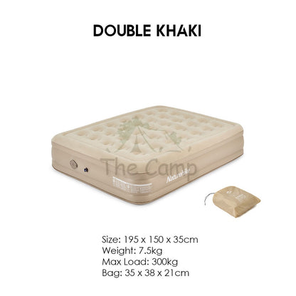 Naturehike Inflation Single Double Camping Air Bed 35cm with Pump Mattress Inflatable Tent Bag Pole Nail Peg NH22FCD04